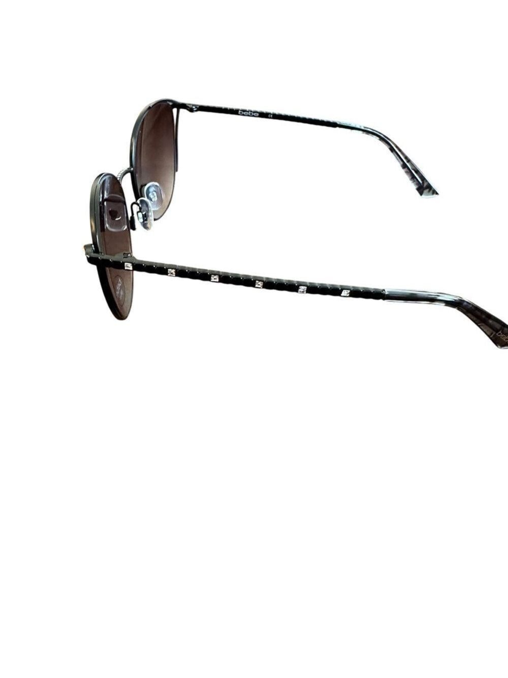 Bebe Metal Cat-Eye w/ Swarovski Crystal Jet Black Women’s Sunglasses - Picture 3 of 9